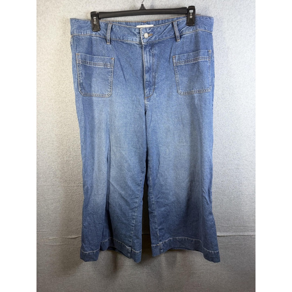 Liz Claiborne Capri Jeans Womens 18 Blue High Rise Relaxed Denim Crop Pockets